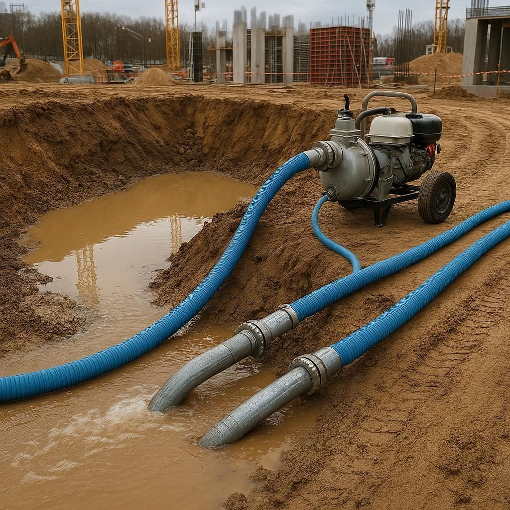 Водопонижение и осушение котлована в Ивангороде